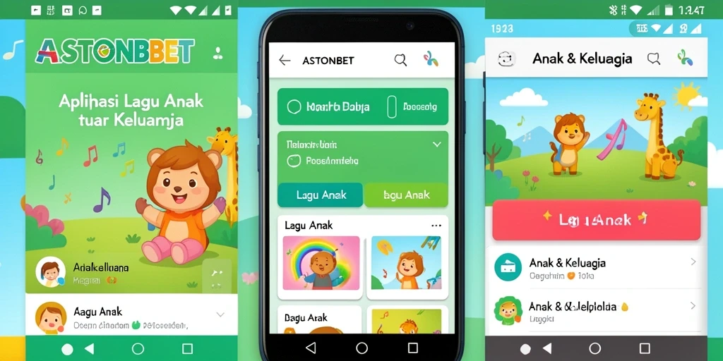 Tampilan antarmuka lagu anak yang ceria dan interaktif.