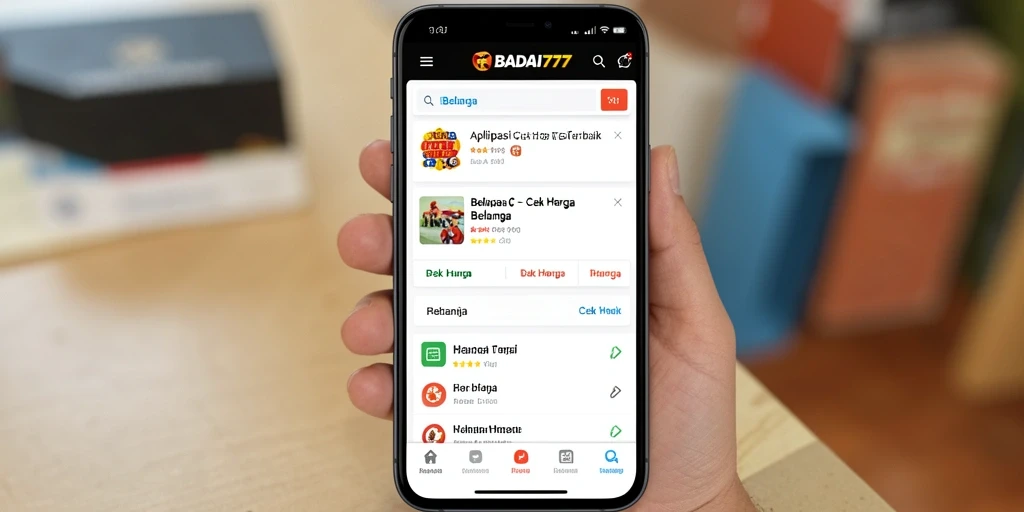 Tampilan antarmuka BADAI777 yang sederhana dan fungsional untuk Cek Harga.