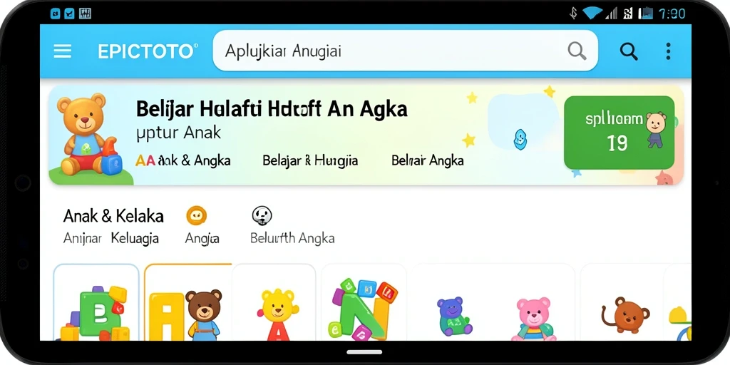 Antarmuka EPICTOTO yang interaktif dan berwarna-warni dalam belajar huruf dan angka.