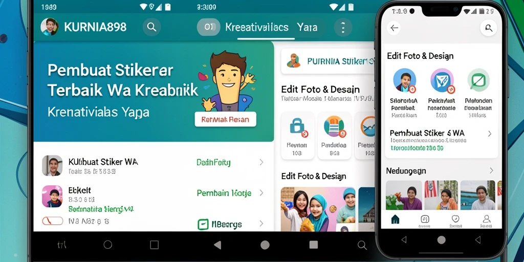 Screenshot KURNIA898 yang memperlihatkan fitur pembuatan stiker yang mudah digunakan.