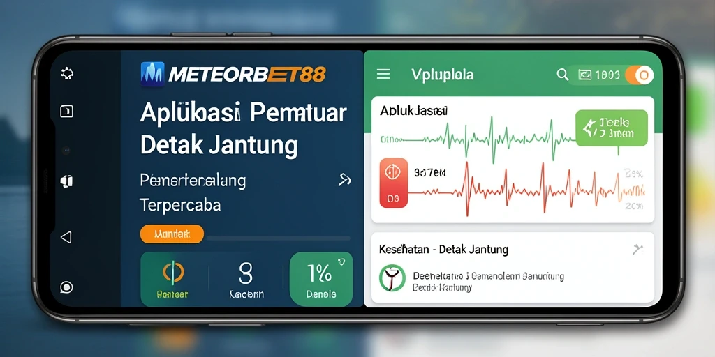 Tampilan antarmuka sederhana METEORBET88 untuk pemantauan detak jantung.