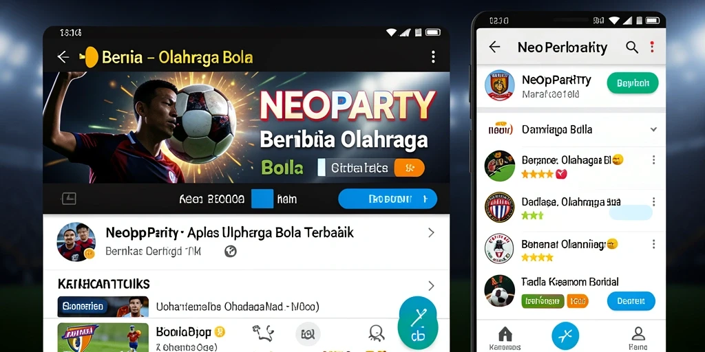 Antarmuka aplikasi NEOPARTY yang menarik dan informatif.