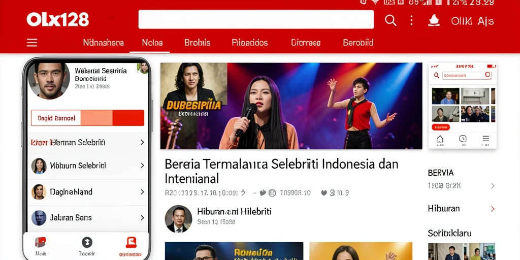 Screenshot OLX128 menampilkan antarmuka berita terbaru selebriti.