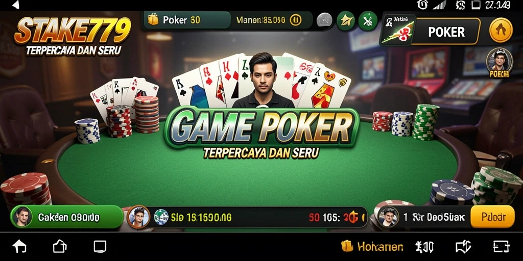 Tampilan antarmuka modern dan menarik dari STAKE779 dalam permainan Poker.