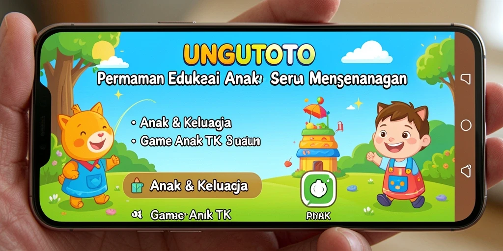 Antarmuka ceria dengan permainan edukatif untuk anak-anak
