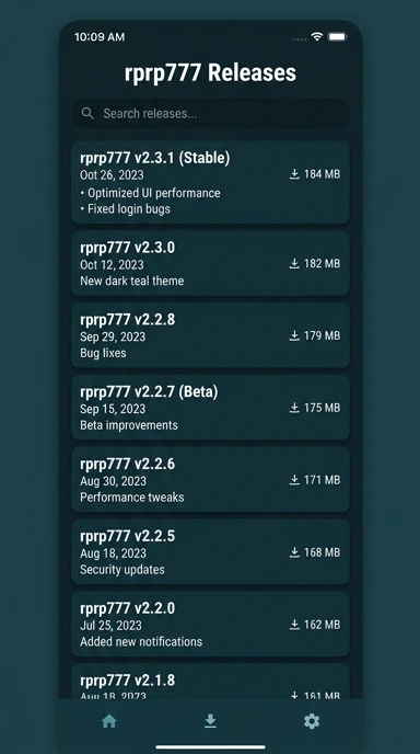 Riwayat Versi Aplikasi rprp777 untuk Pengguna Android